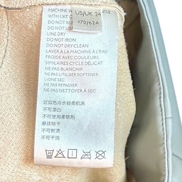 Free People We The Free Real Deal Slit Hem Vegan Leather Pants, Seagrass Size 24 - Picture 11 of 12